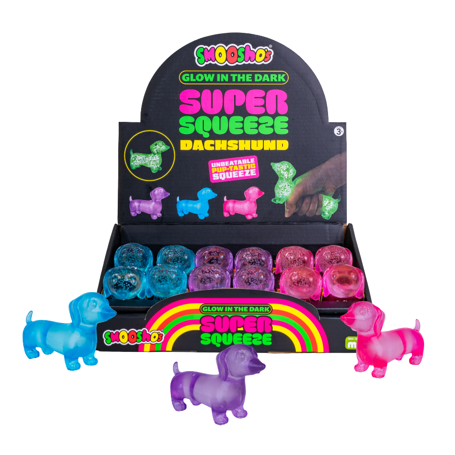 Smooshos Super Squishy Glow in The Dark Dachshund Assorted