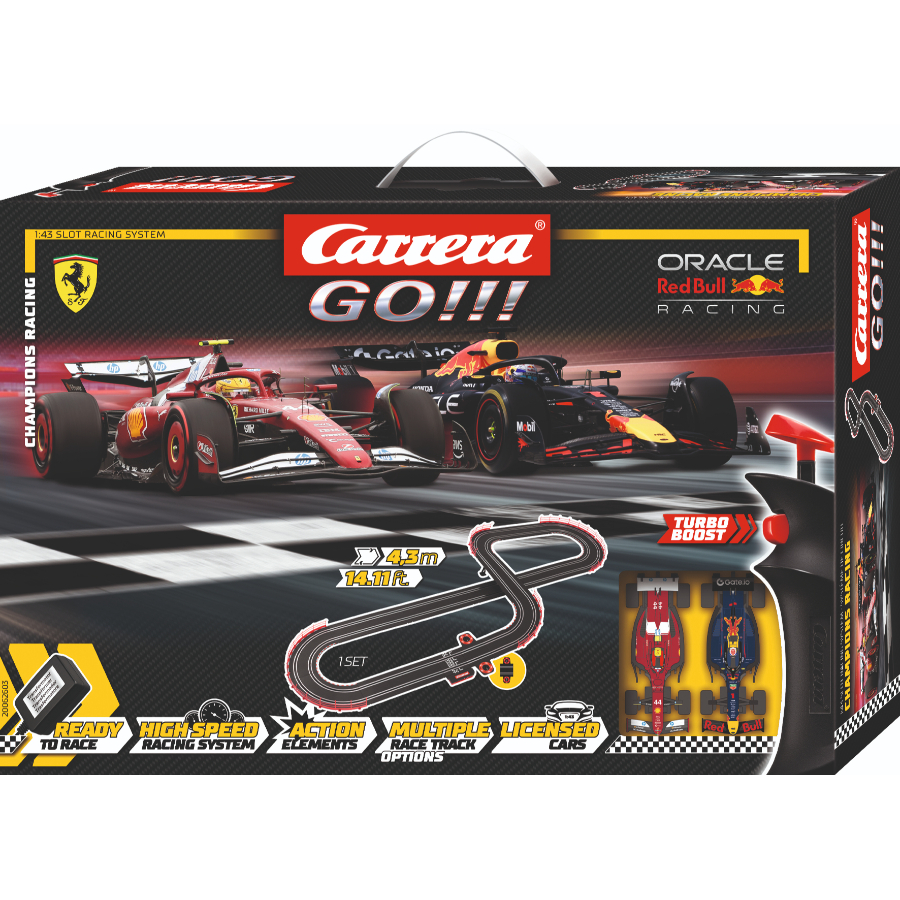 Carrera GO 1:43 Scale Slot Car Set F1 Champions Racing 4.3m Track