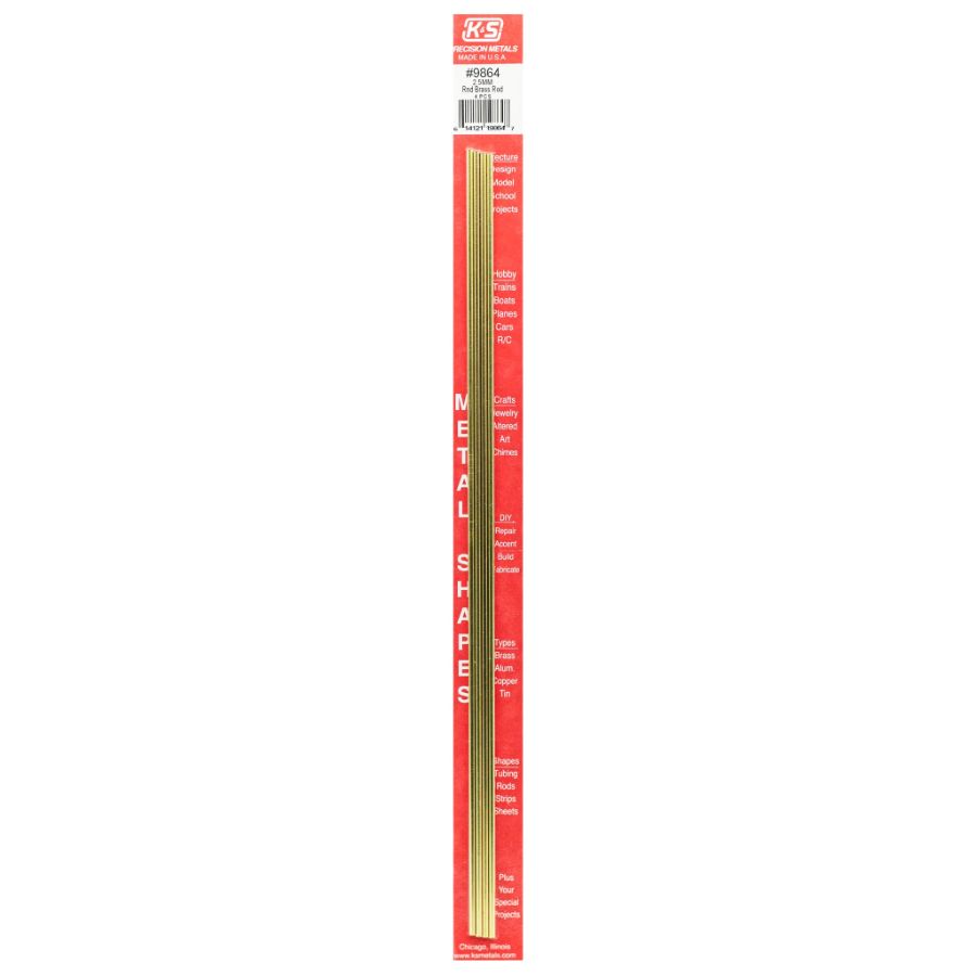 K&S Brass Rod 2.5x300mm M0056 4 Pack
