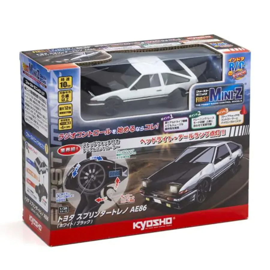 Kyosho Radio Control First Mini-Z Toyota Sprinter Trueno AE86 White & Black