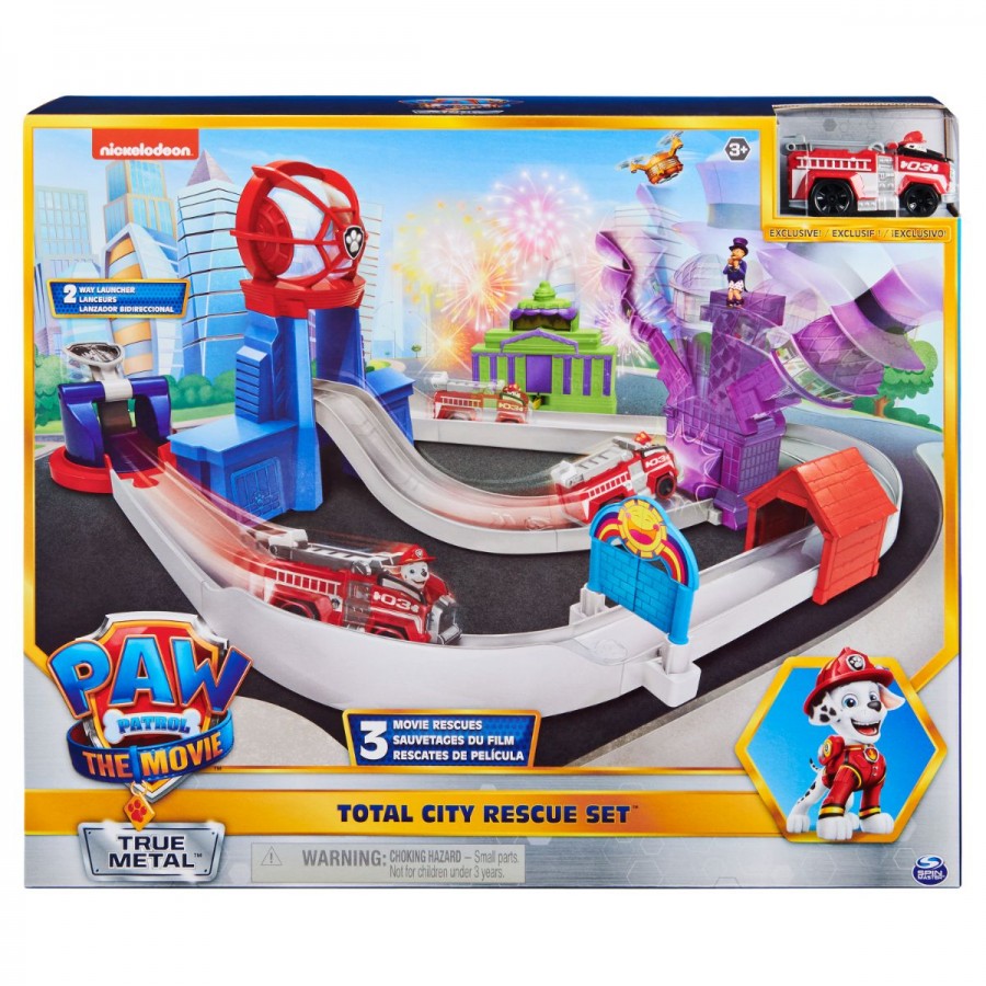 Paw Patrol Movie True Metal Diecast Total City Rescue Playset