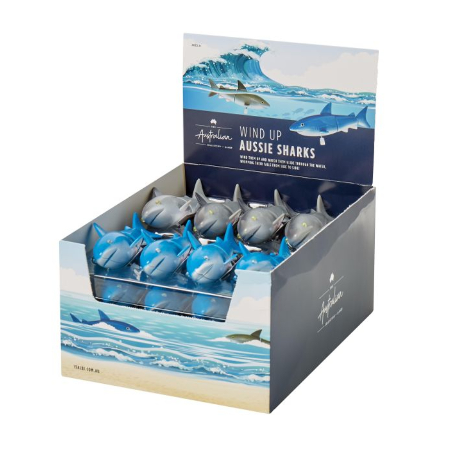 Wind Up Aussie Swimming Shark Assorted