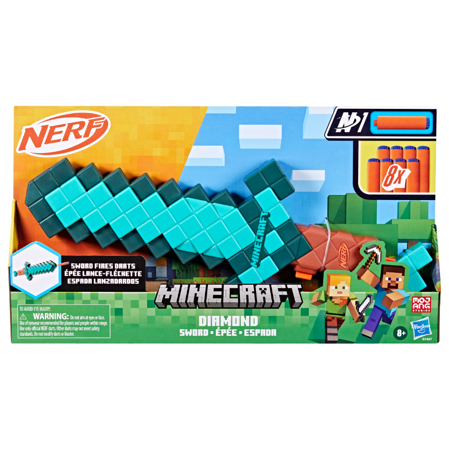 Nerf Minecraft Diamond Sword Dart Blaster