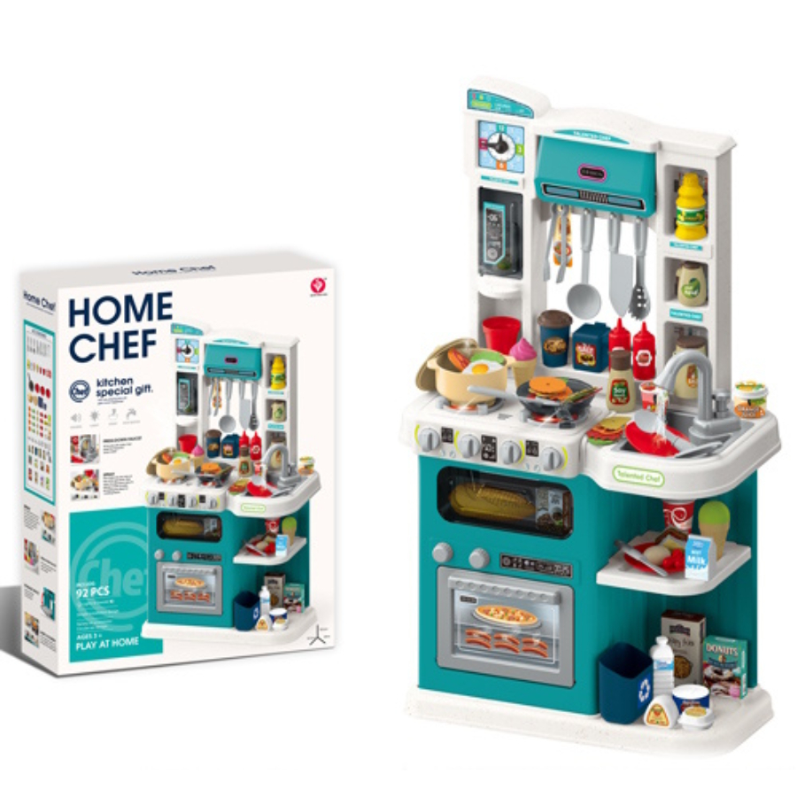 Home Chef Kitchen Playset With 92 Pieces Lights & Sounds