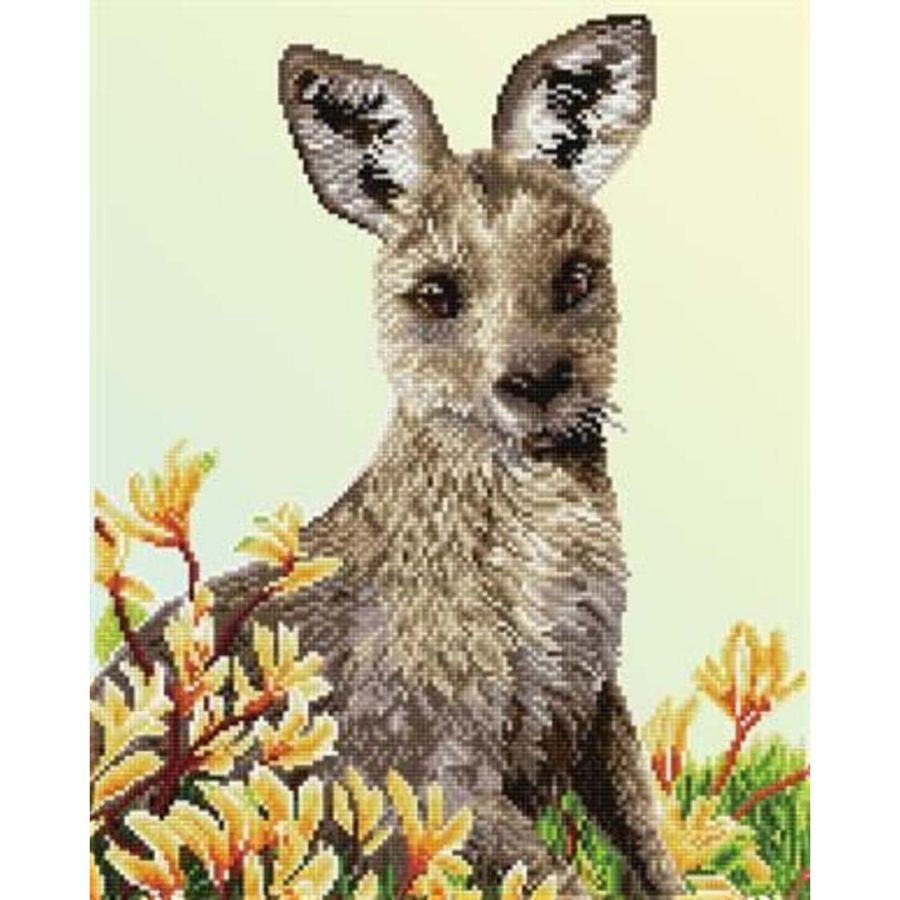 Diamond Dotz Kangaroo & Kangaroo Paw Flower 51cm X 41cm