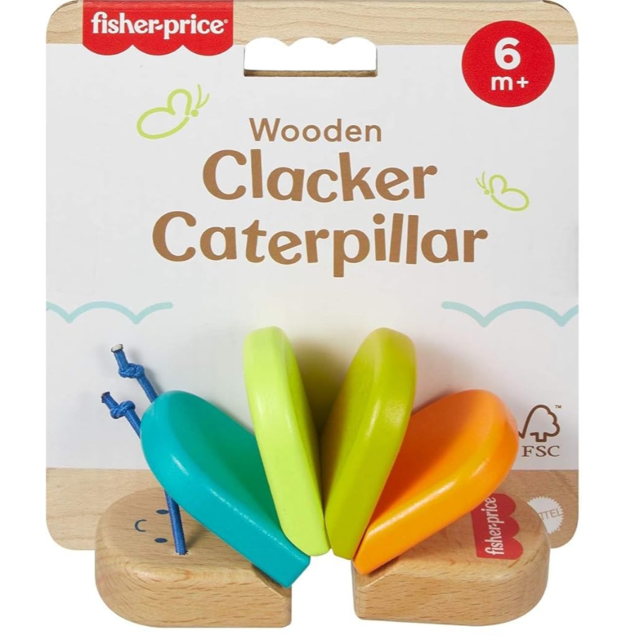 Fisher Price Wooden Clacker Caterpillar