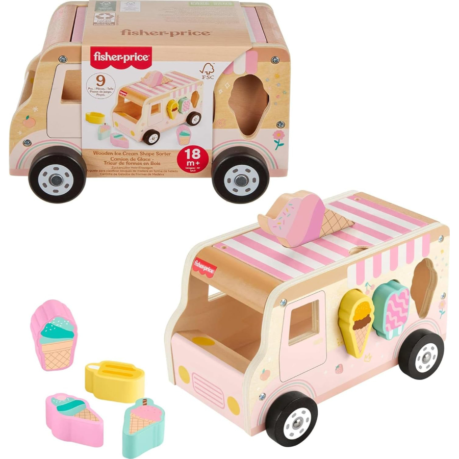 Fisher Price Wooden Ice Cream Shape Sorter Set