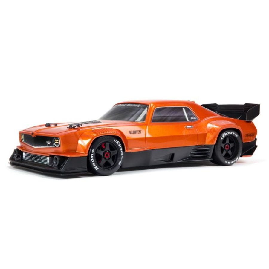 Arrma Radio Control 1:7 Felony All-Road Street Bash Car Orange Brushless RTR