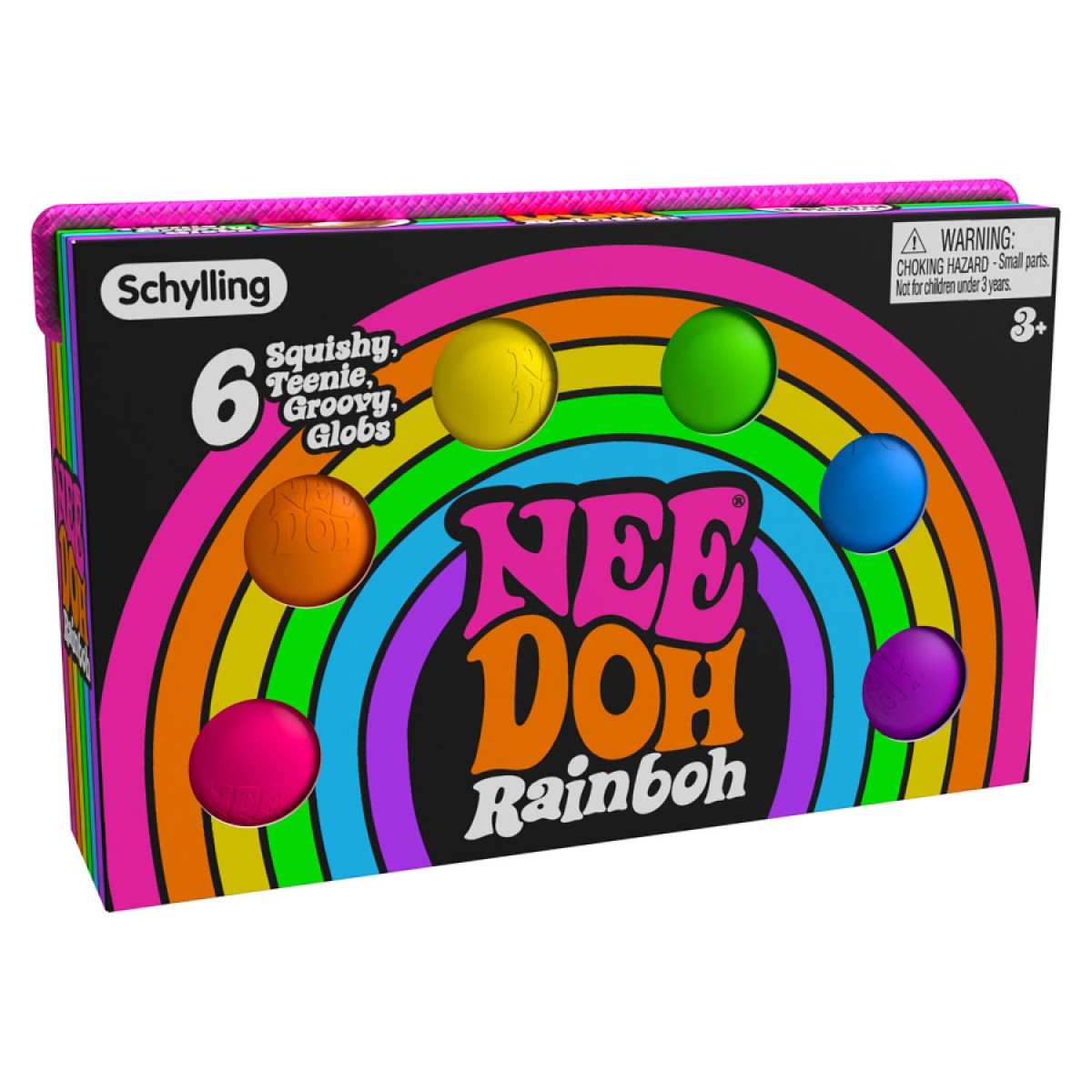 Schylling Nee Doh Stress Ball Teenies Rainbow 6 Pack Toys
