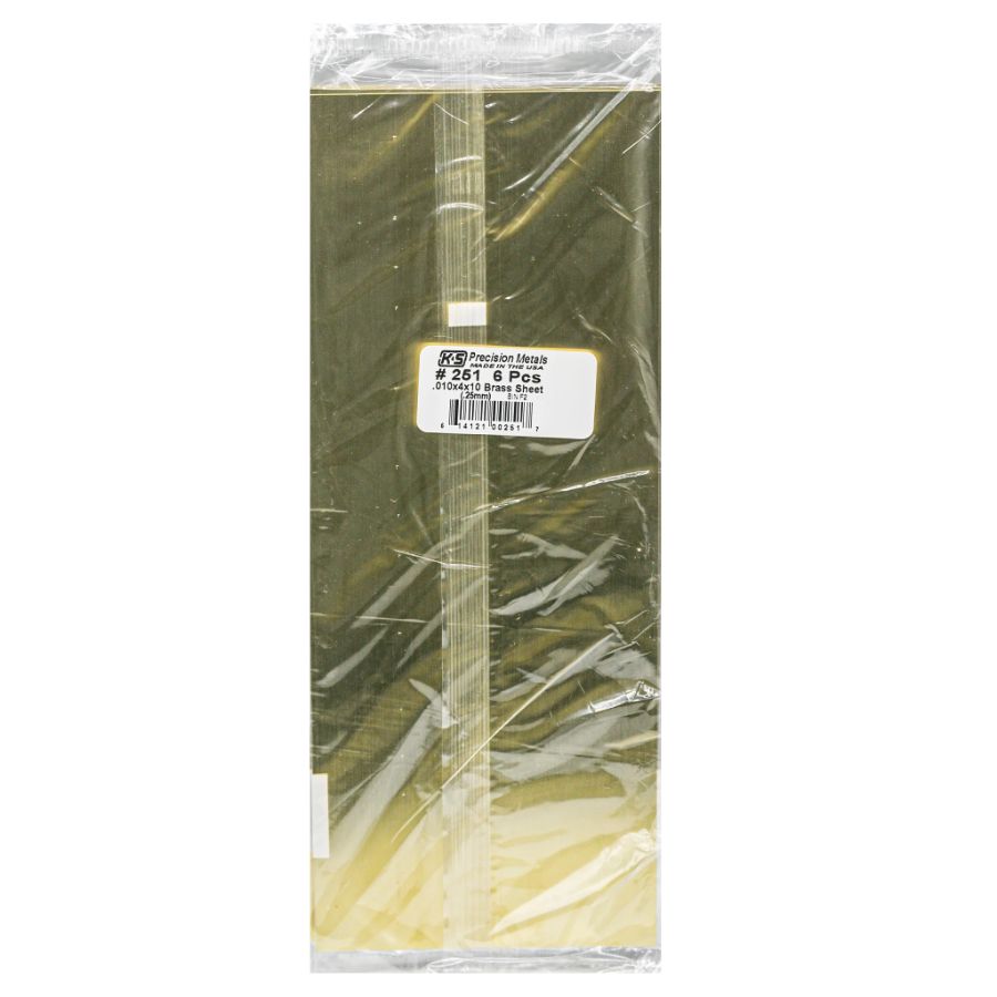 K&S Brass Sheet 0.010x4x10 Inches