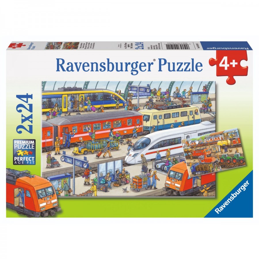 Ravensburger Puzzle 2x24 Piece Busy Train Station