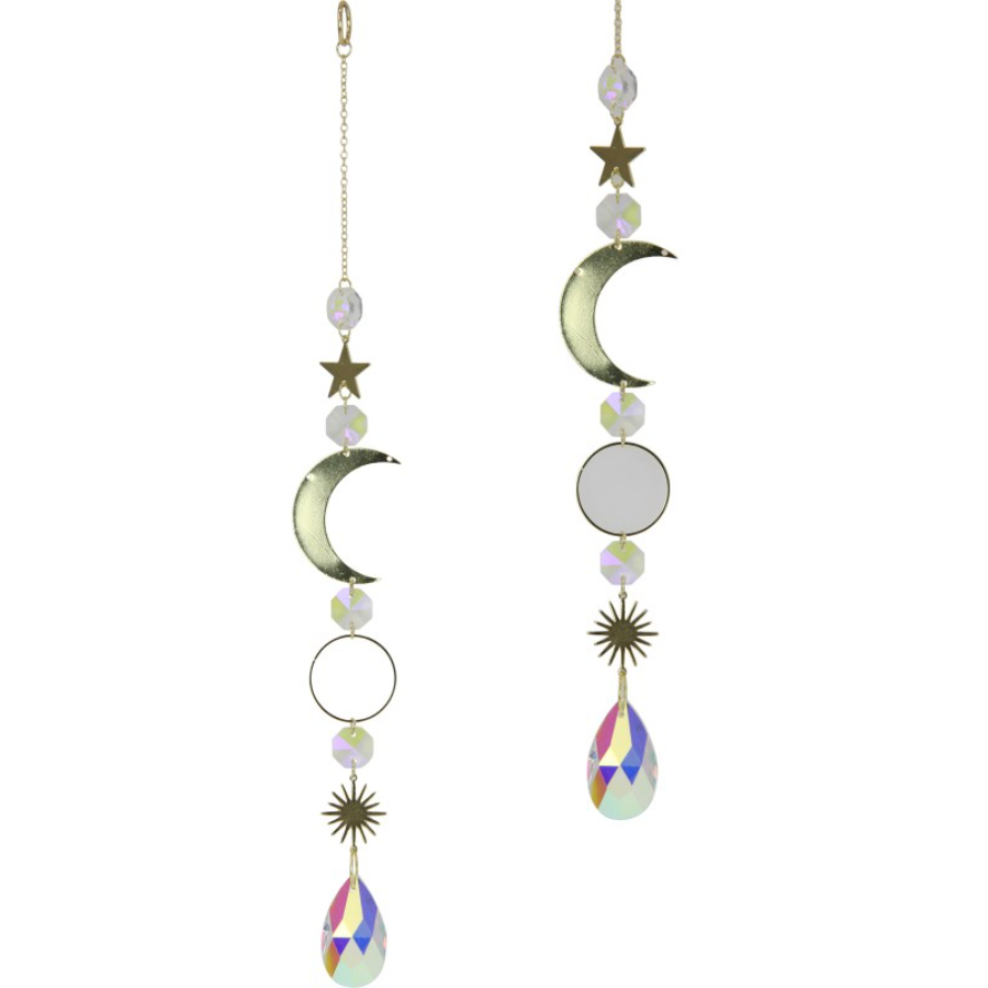Sun Moon & Star Hanging Crystal