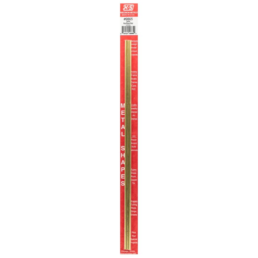 K&S Brass Rod 3.0x300mm M0057 3 Pack