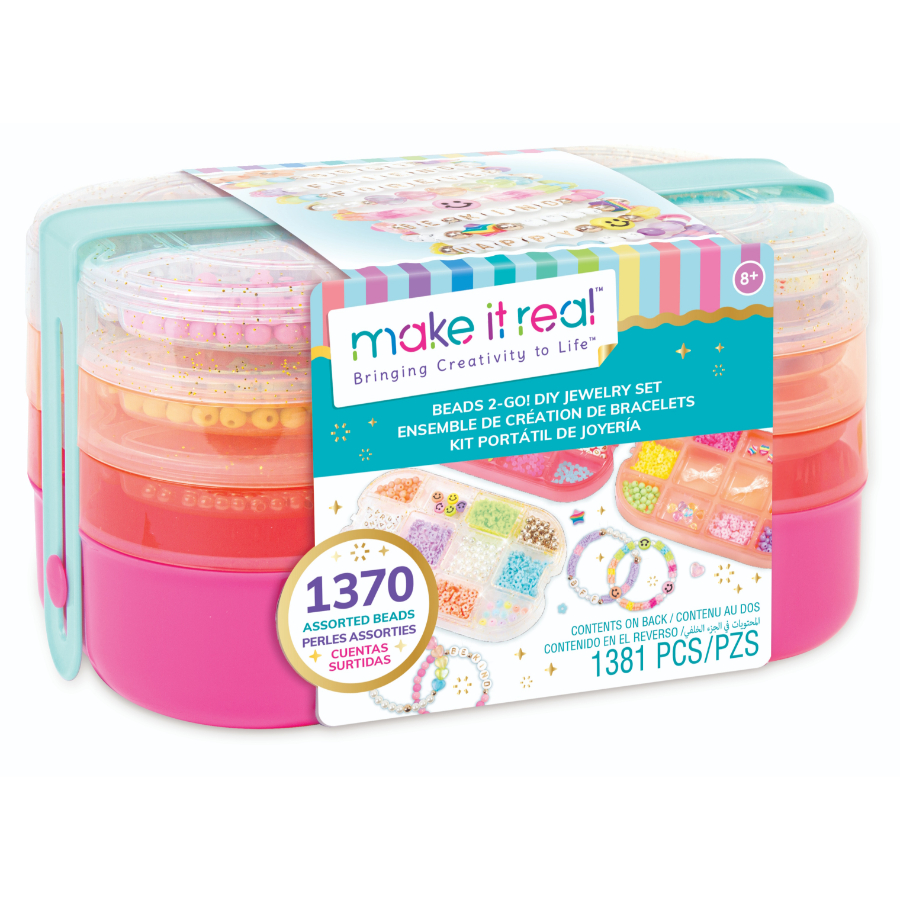 Make It Real Beads 2 Go Bead Jewelry Set In Carry Case 