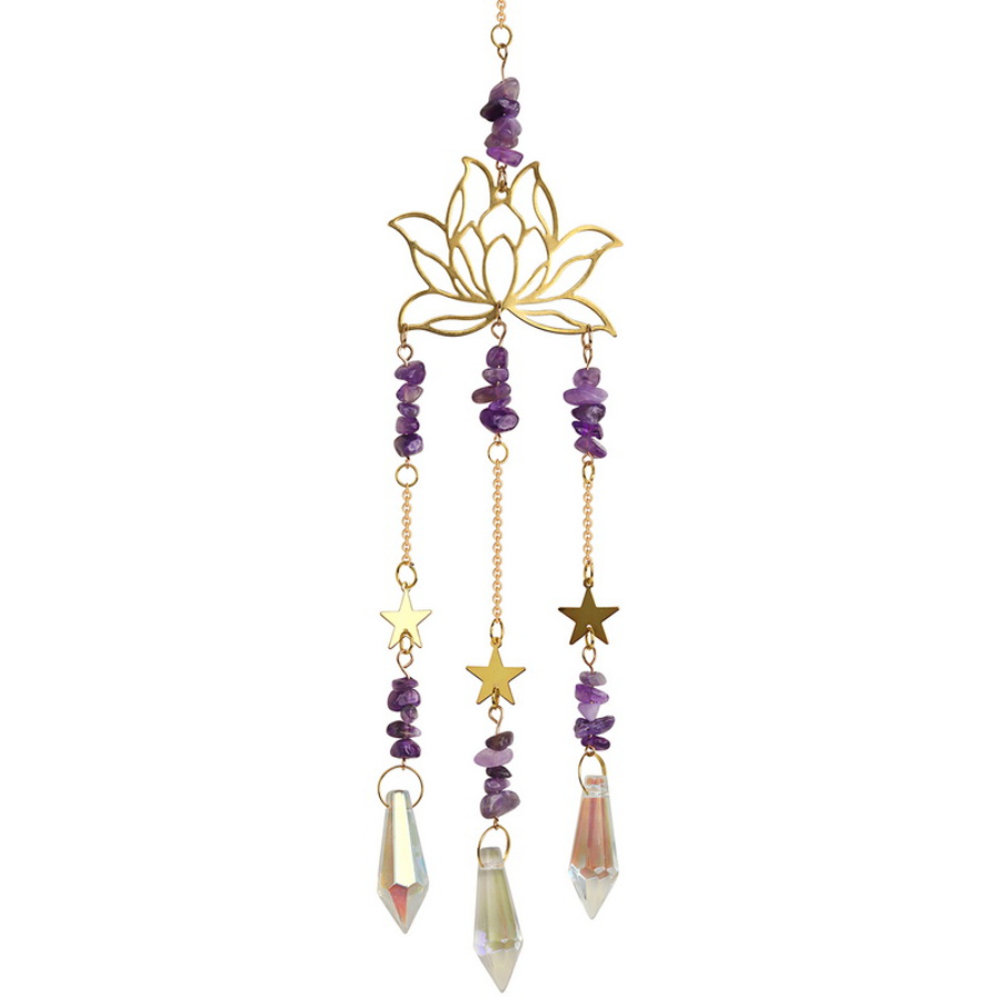 Suncatcher Amethyst Lotus 40cm