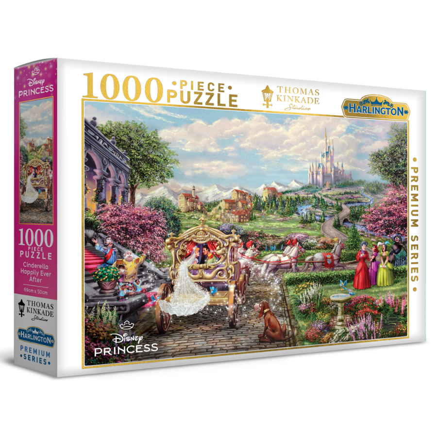 Harlington 1000 Piece Puzzle Thomas Kinkade Design Cinderella Happily Ever After