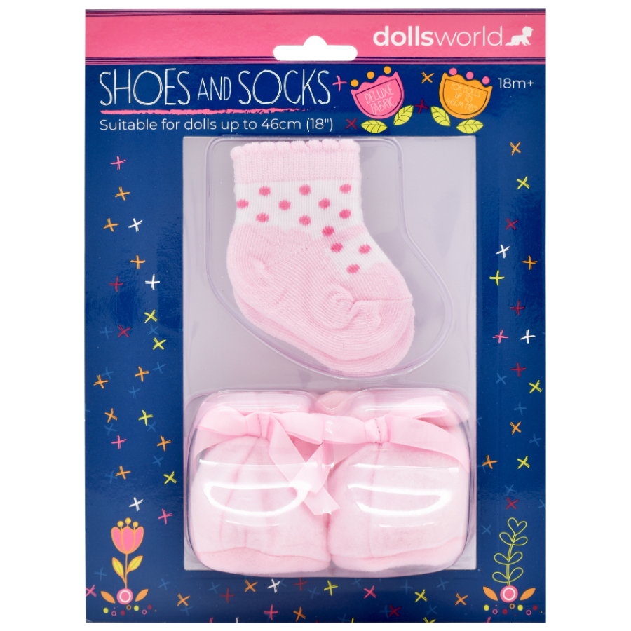 Dolls World Soft Shoes & Socks For Dolls Up To 46cm Assorted Designs ...