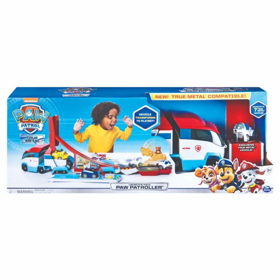 Paw Patrol True Metal Diecast Vehicle Carrier & Launcher