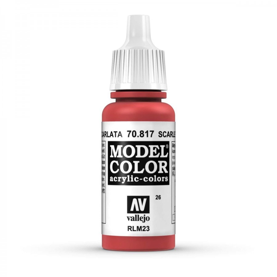 Vallejo Acrylic Paint Model Colour Scarlet 17-18ml