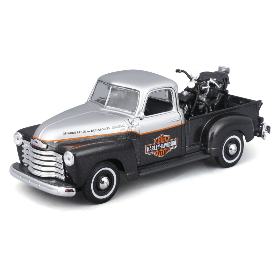 Maisto Diecast 1:24 Harley Davidson 1950 Chevrolet 3100 & 1948 FL Panhead