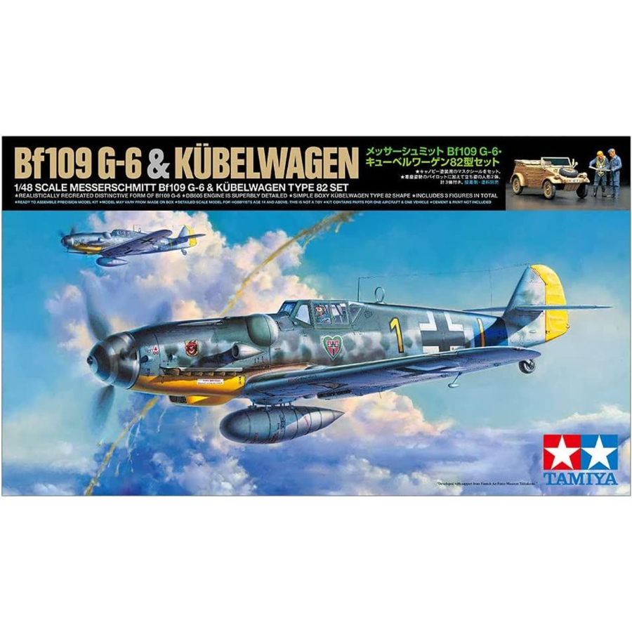 Tamiya Model Kit 1:48 Messerschmitt BF109 G-6 & Kubelwagen