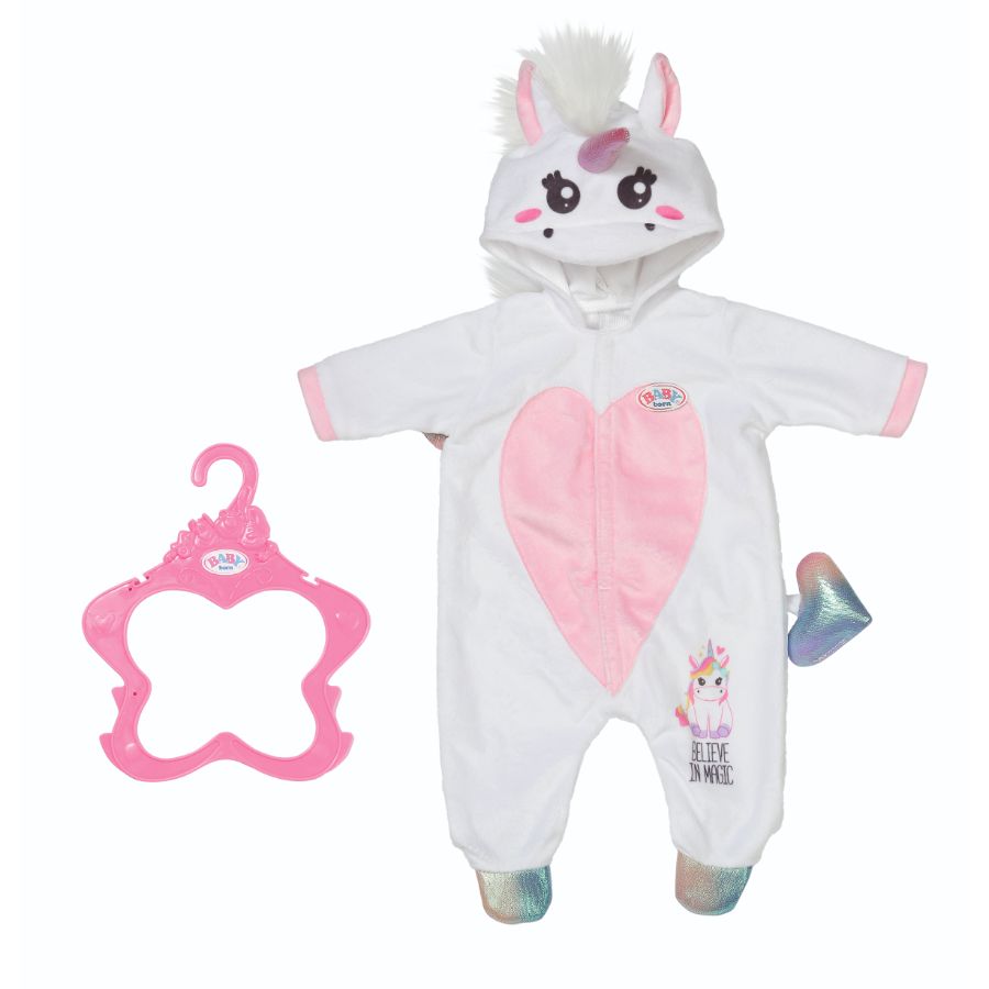 Baby Born Onesie Unicorn White For 43cm Doll