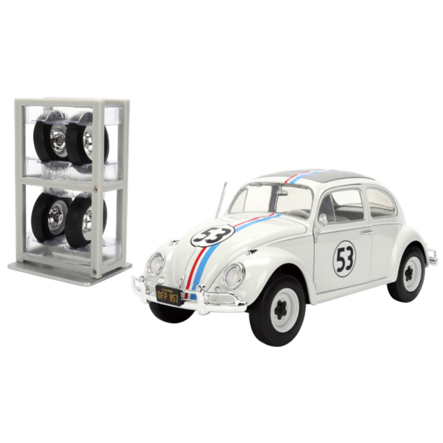 Jada Diecast 1:24 Herbie the Lovebug VW Beetle With Rack & Wheels ...