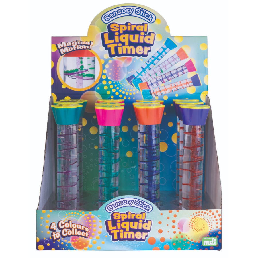 Sensory Stick Spiral Liquid Timer Assorted