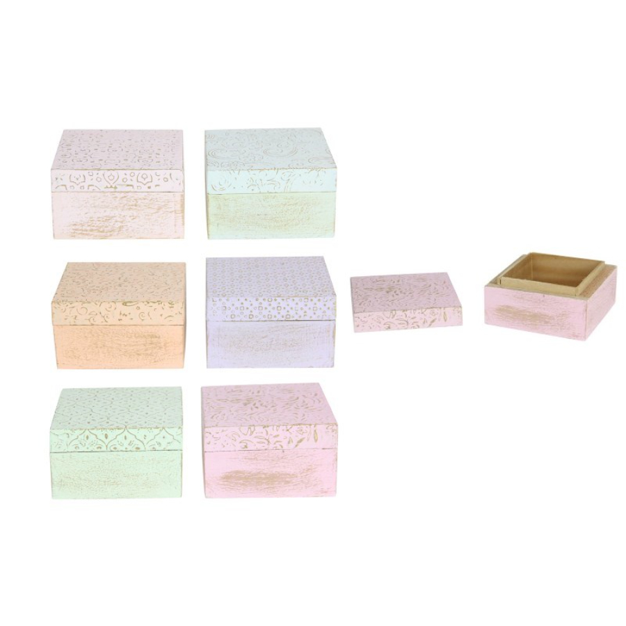 Wooden Box With Gold Inlay Assorted