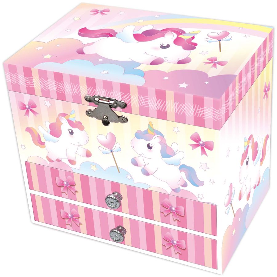 Jewel Box Puffy Unicorn Medium With 2 Draws