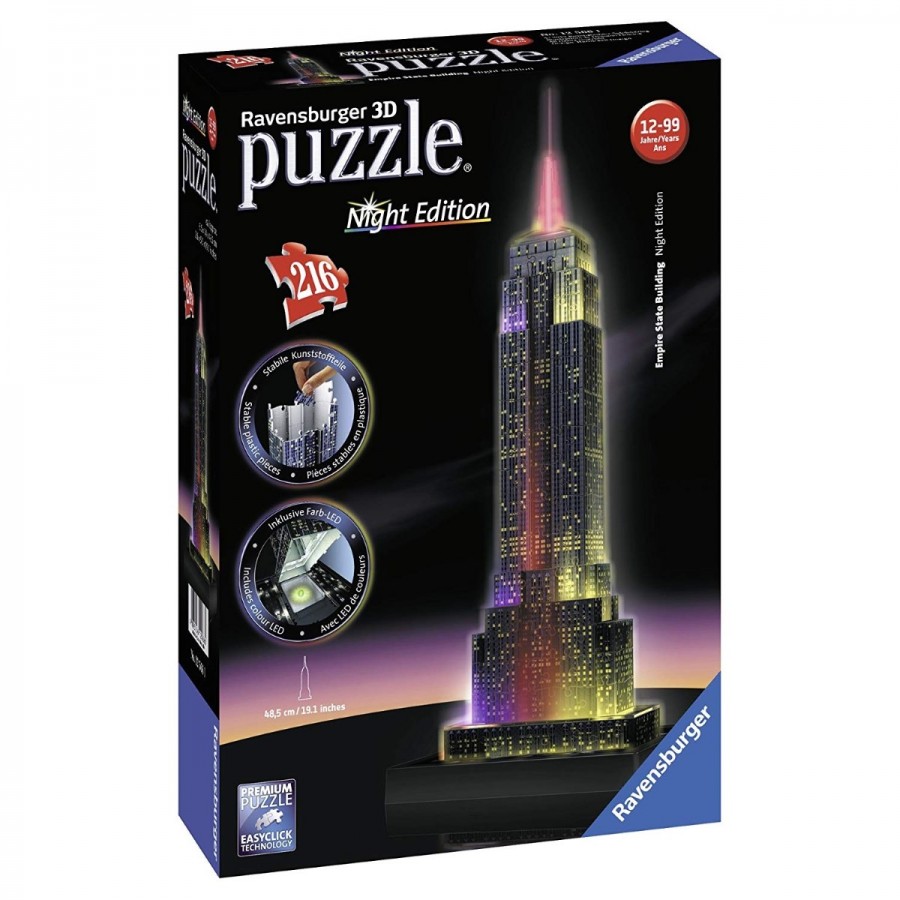 Ravensburger Puzzle Empire State At Night 3D Puzzle 216pc