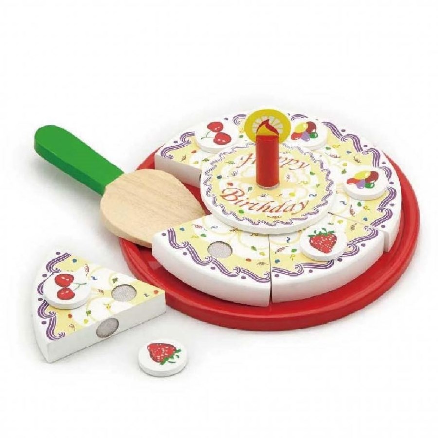 Wooden Birthday Cake With Candle