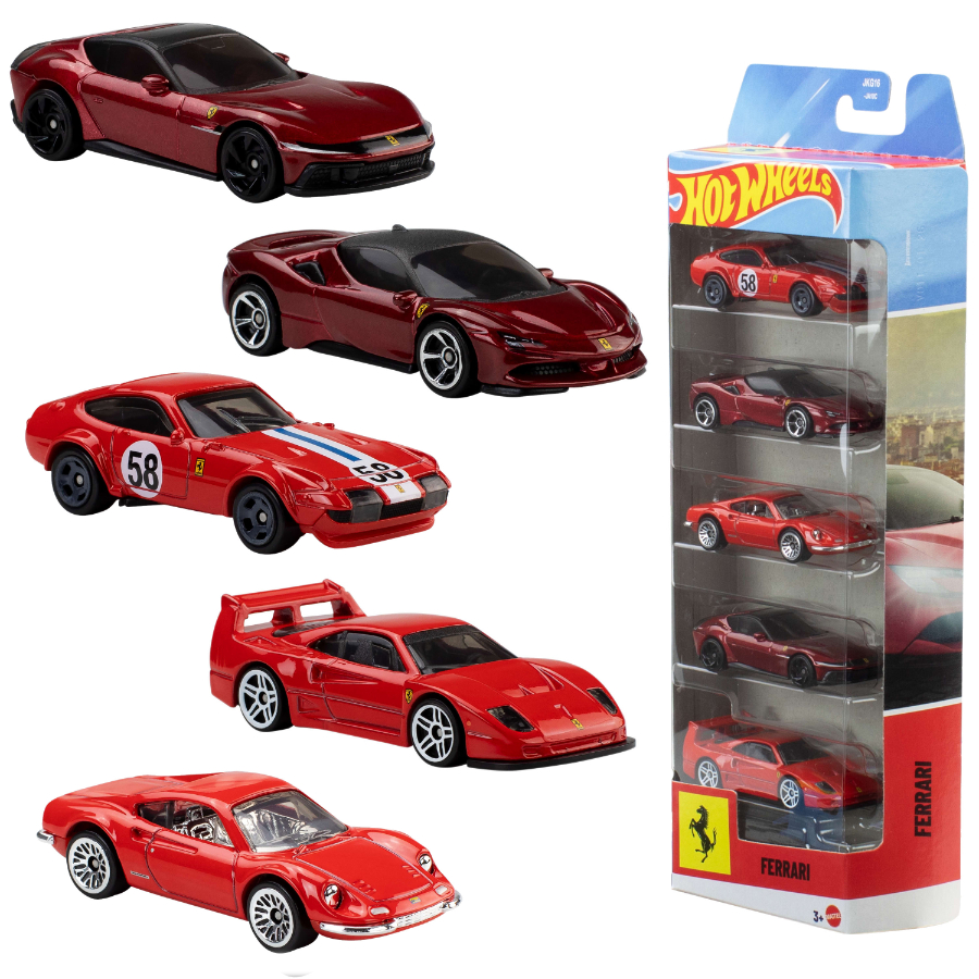 Hot Wheels Vehicles Ferrari 5 Car Pack