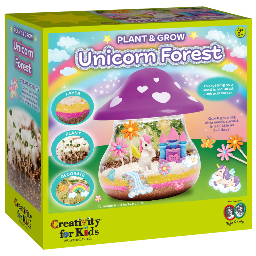 Faber Castell Creativity For Kids Unicorm Forest Plant & Grow Terrarium Kit