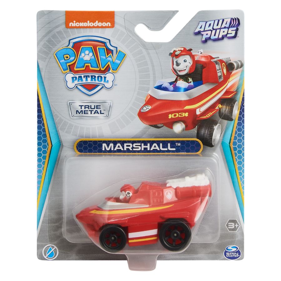 Paw Patrol True Metal Diecast Aqua Pups Vehicle Assorted
