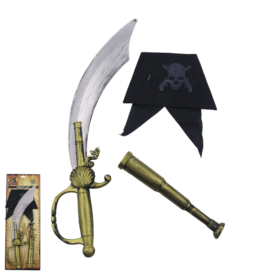 Kids Dress Up Set Pirate Kit With Cutlass Telescope & Scarf | Toys ...