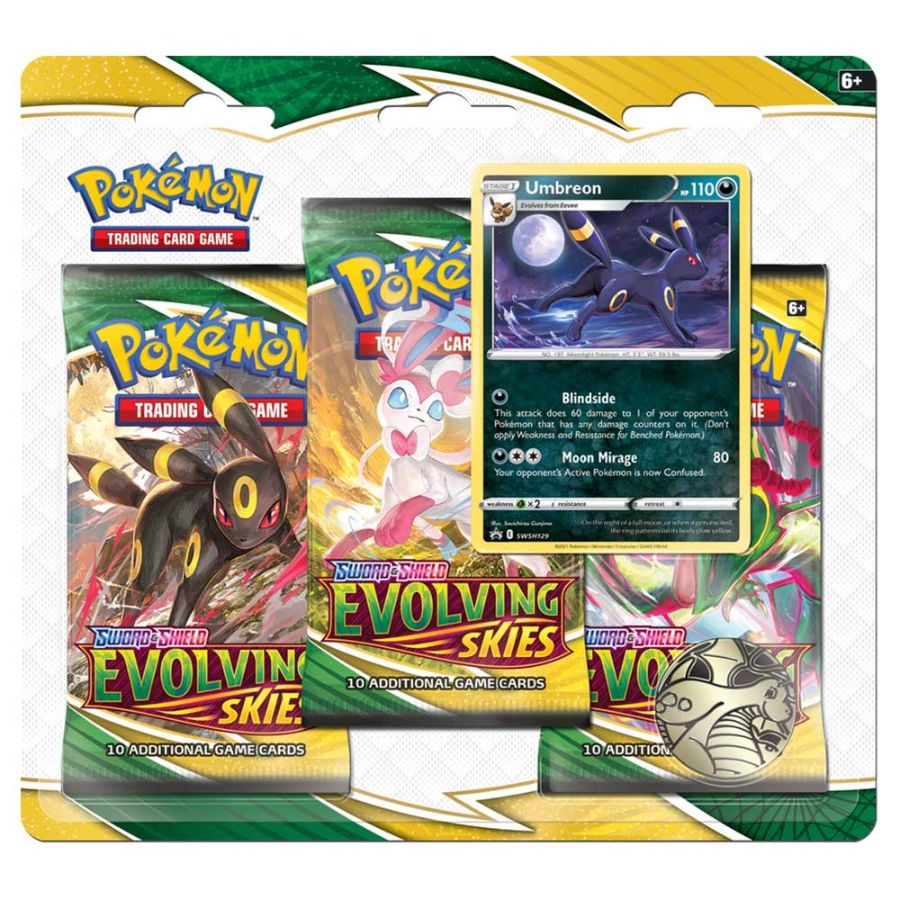 Pokemon TCG Sword & Shield Evolving Skies Three Booster Pack