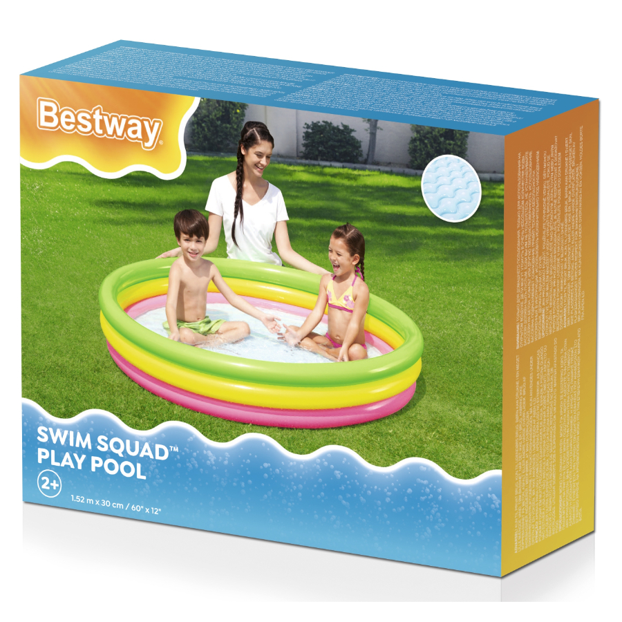 Bestway 3 Ring Swim Squad Inflatable Play Pool 1.5m x 30cm | Toy Brands ...