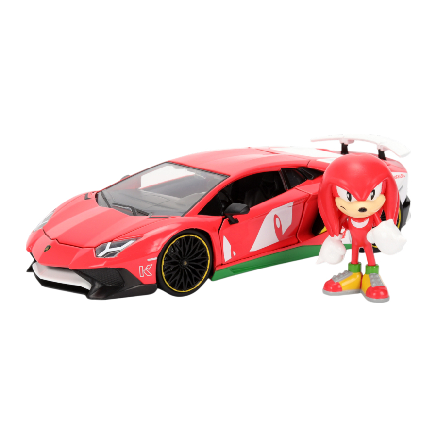 Jada Diecast 1:24 Sonic The Hedgehog Lamborghini Aventador SV With Knuckles Figure