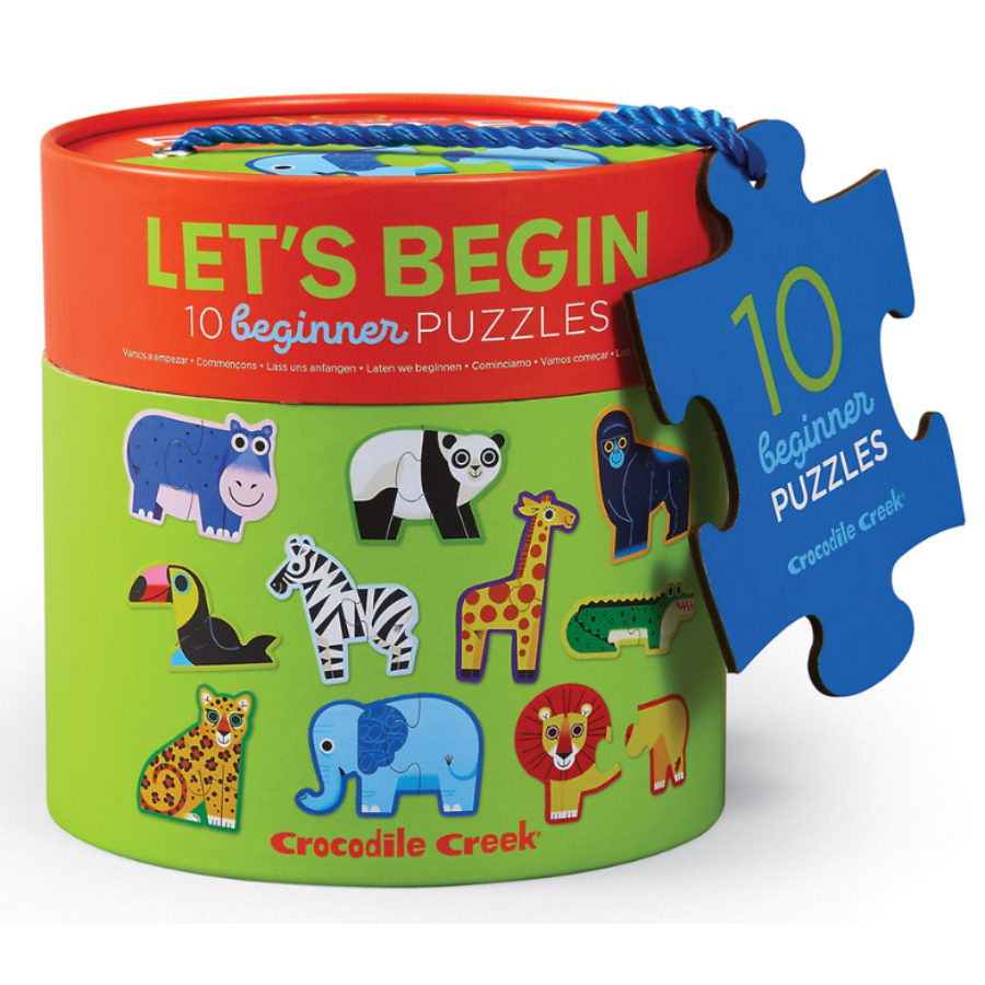 Crocodile Creek 2 Piece Puzzle 10 Pack In Carry Case Jungle