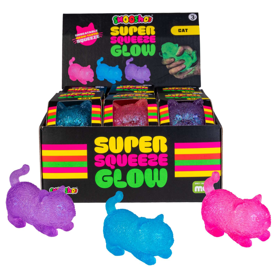 Smooshos Squishy Super Squeeze Glow In The Dark Cat Assorted