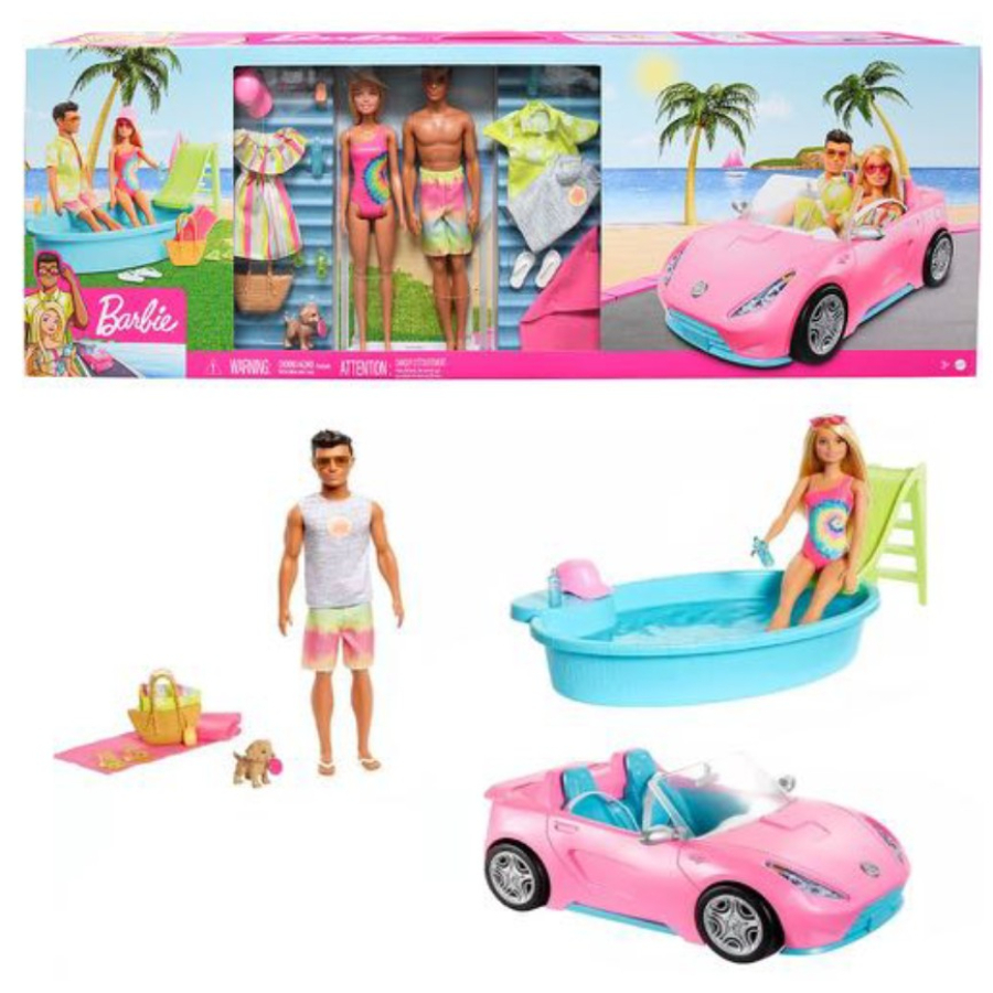 Barbie Summer Set With Coupe Pool Barbie & Ken Dolls & Accessories