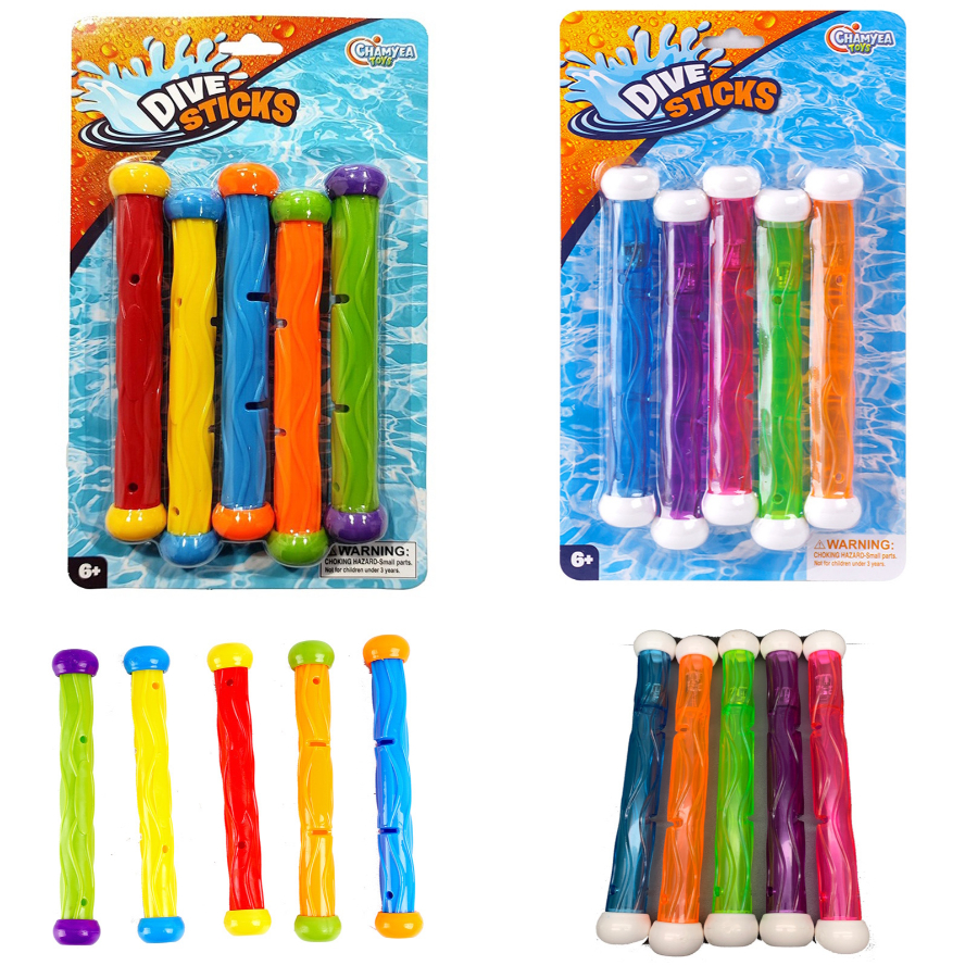 Dive Pool Toys Sticks 5 Pack Assorted