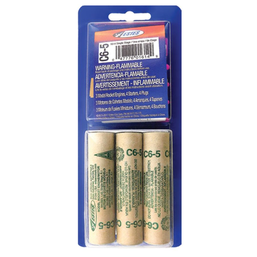 Estes Rockets 18mm Standard Engine C6-5 3 Pack