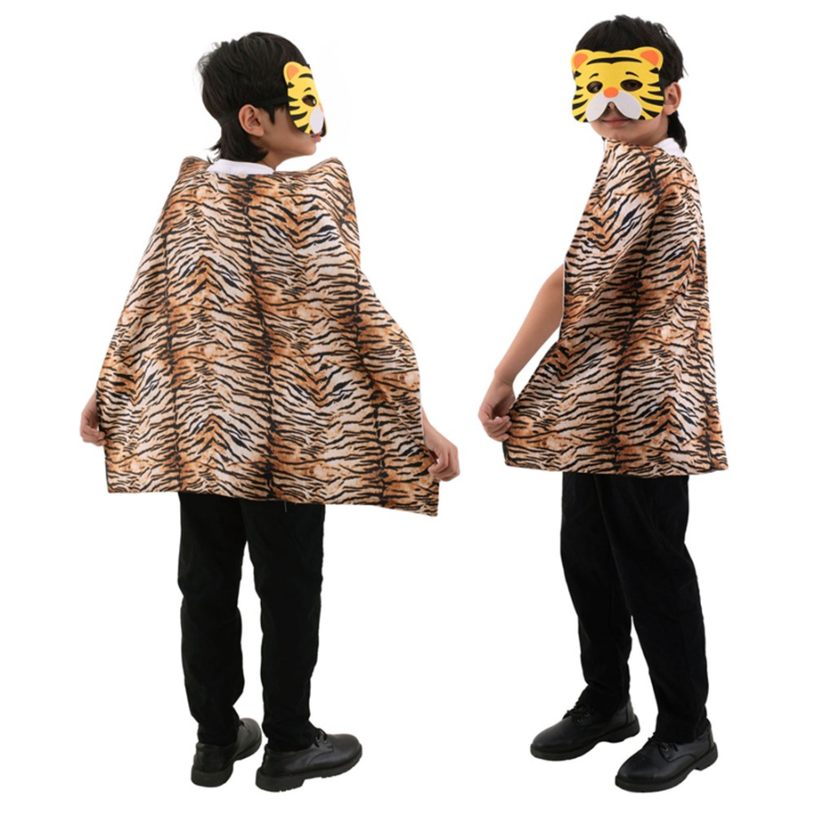 Kids Dress Up Tiger Cape & Mask Set