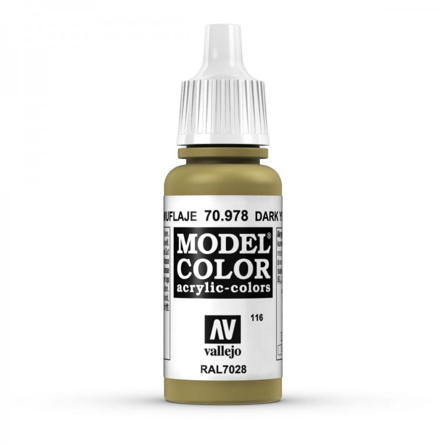 Vallejo Acrylic Paint Model Colour Dark Yellow 17-18ml