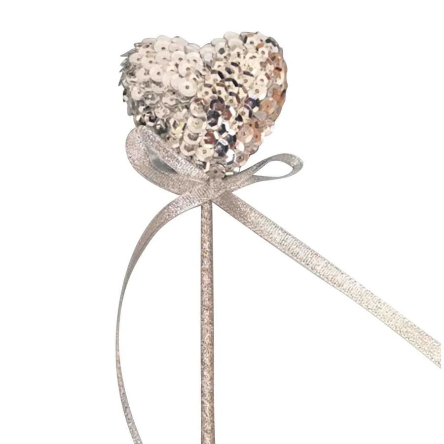 Puffy Heart Wand Silver
