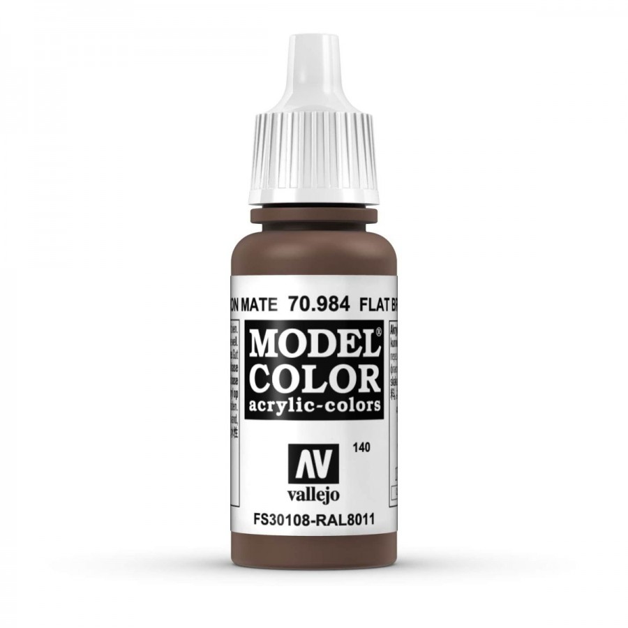 Vallejo Acrylic Paint Model Colour Flat Brown 17-18ml