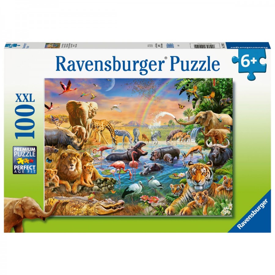Ravensburger Puzzle 100 Piece Savannah Jungle Waterhole