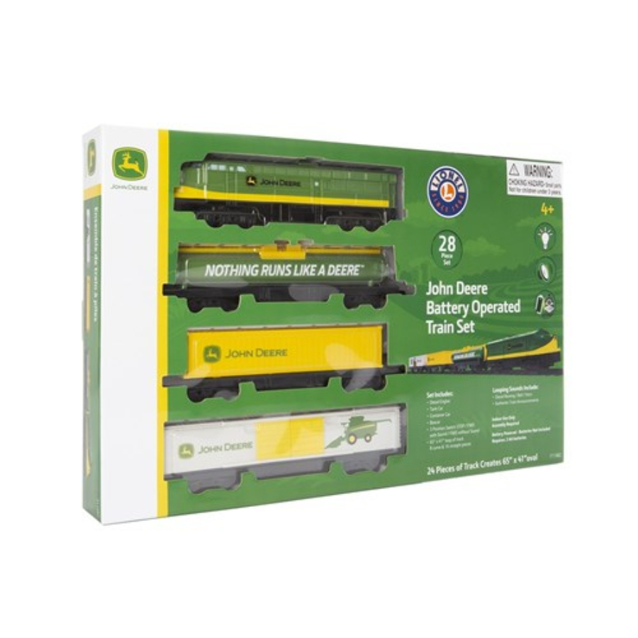 John Deere Battery Operated Train Set With 28 Pieces